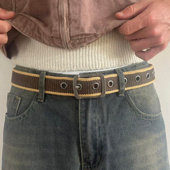 Vintage Brown and Tan Canvas Belt - Picture 6 of 8